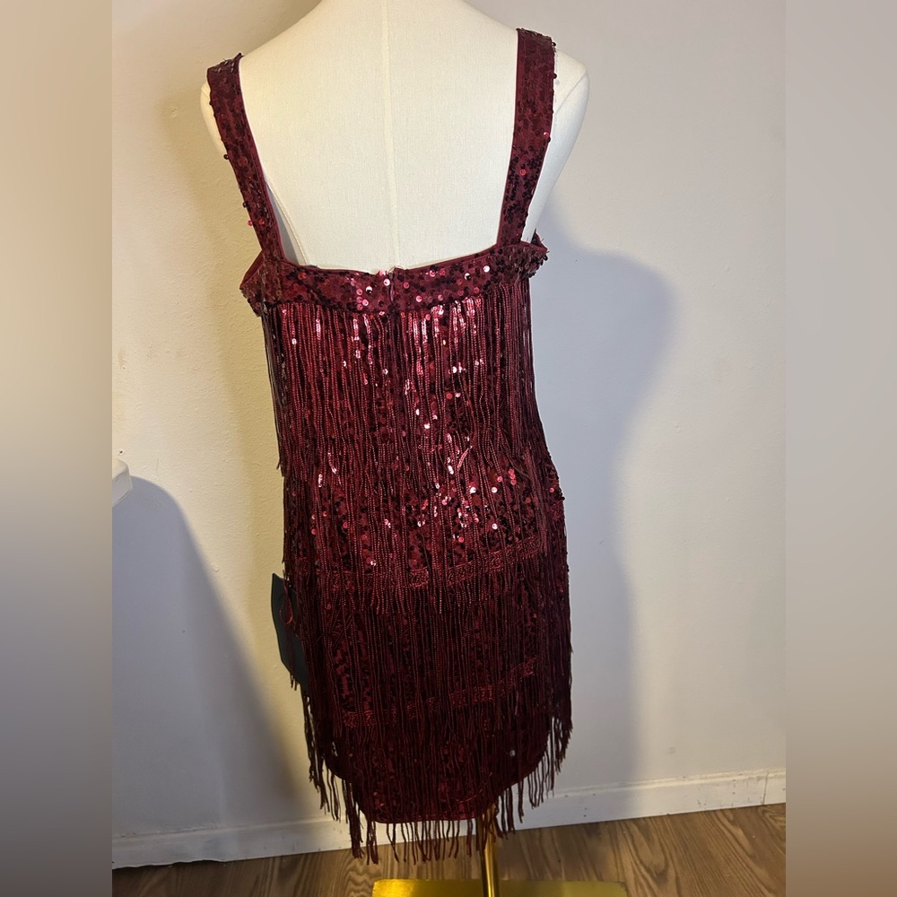 Lulu's Burgundy Dress with Deep Red Lining - Picture 10 of 11